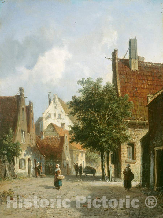 Art Print : Adrianus Eversen, Amsterdam Street Scene - Vintage Wall Art