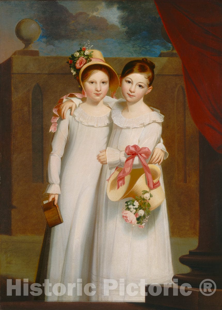 Art Print : Jacob Eichholtz, The Ragan Sisters, 1818 - Vintage Wall Art
