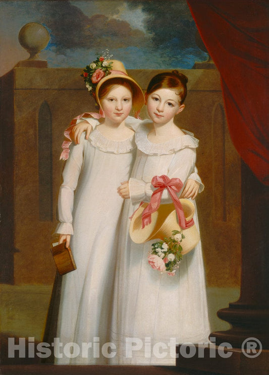 Art Print : Jacob Eichholtz, The Ragan Sisters, 1818 - Vintage Wall Art