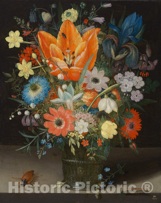 Art Print : Binoit, Still Life with Iris, 1623 - Vintage Wall Art