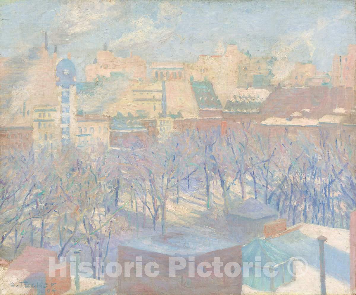 Art Print : Allen Tucker, Madison Square, Snow, 1904 - Vintage Wall Art