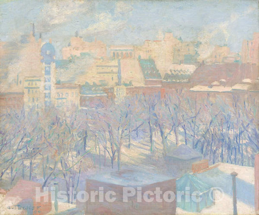 Art Print : Allen Tucker, Madison Square, Snow, 1904 - Vintage Wall Art
