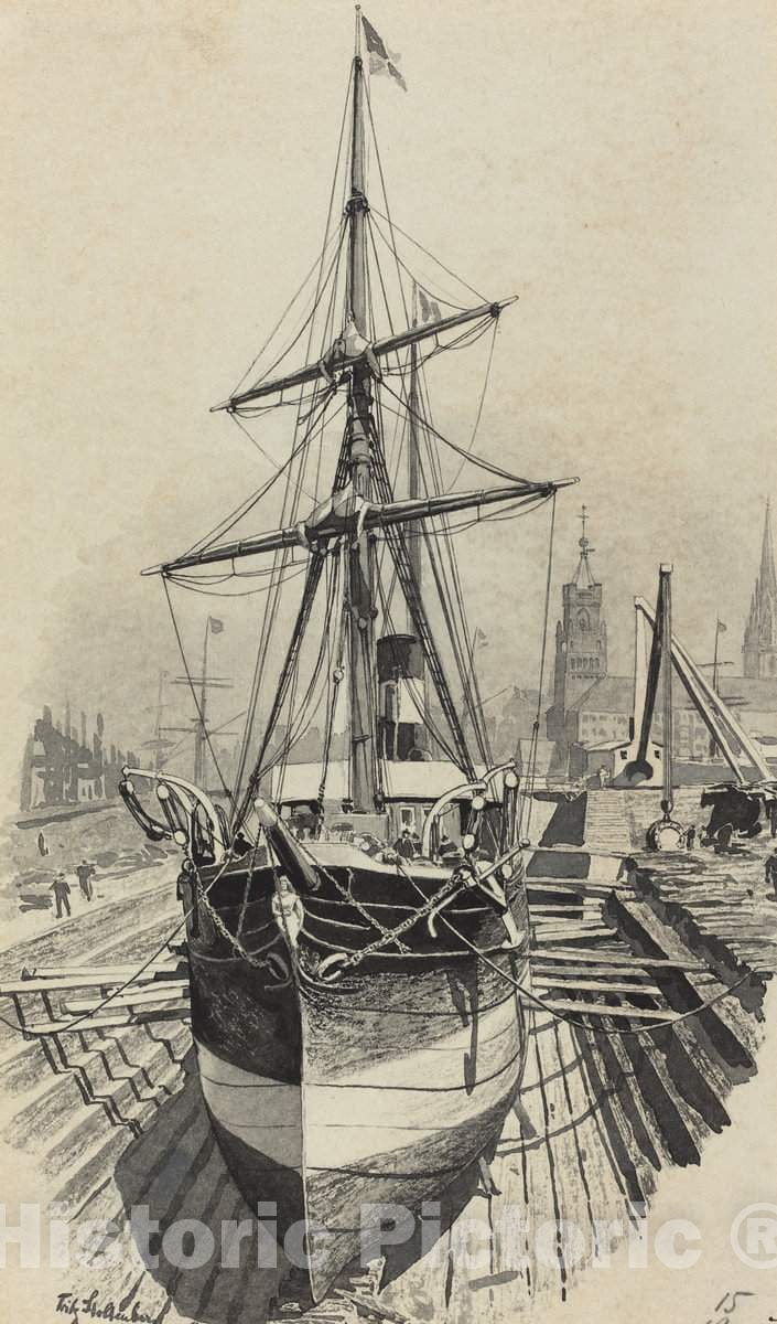 Art Print : Fritz Stoltenberg, Auswanderer-Dampfer, 1893 - Vintage Wall Art