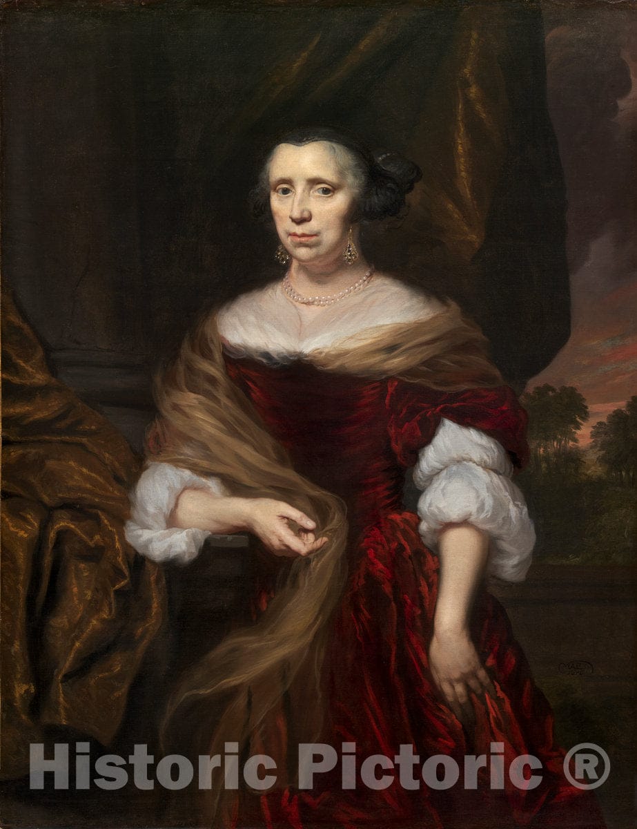 Art Print : Nicolaes Maes, Portrait of a Lady, 1676 - Vintage Wall Art