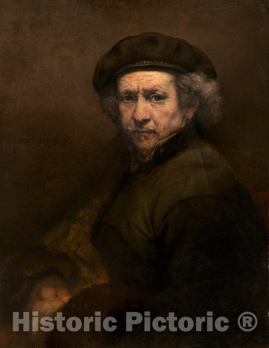 Art Print : Rembrandt, Self-Portrait, 1659 - Vintage Wall Art