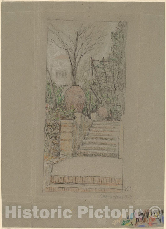 Art Print : Elihu Vedder, Capri, 1914 - Vintage Wall Art