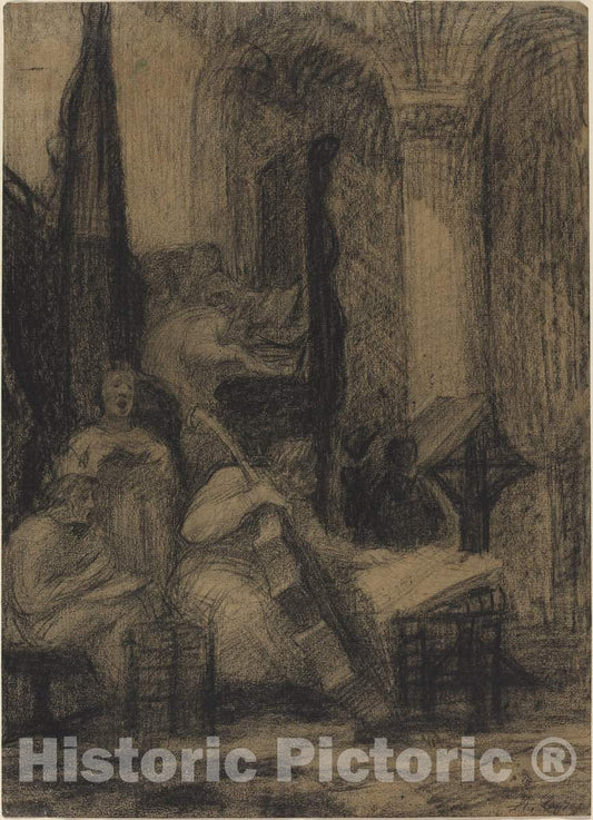 Art Print : Alphonse Legros, Choir of a Spanish Church - Vintage Wall Art