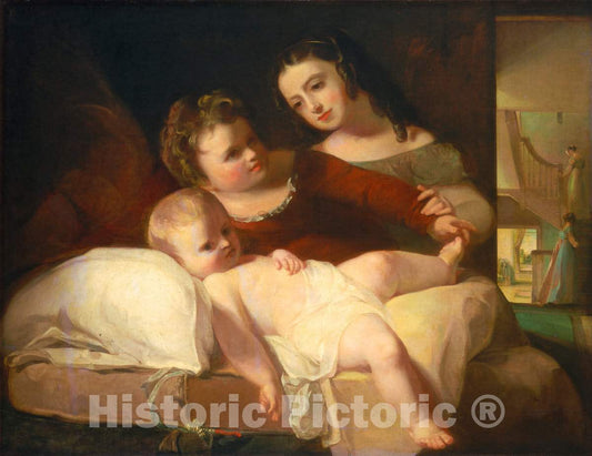 Art Print : Thomas Sully, The David Children, 1826 - Vintage Wall Art