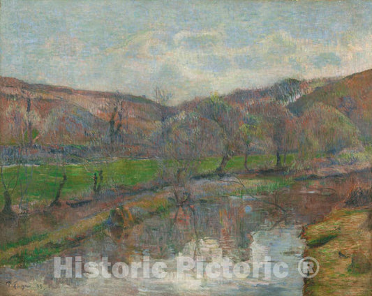 Art Print : Paul Gauguin, Brittany Landscape, 1888 - Vintage Wall Art