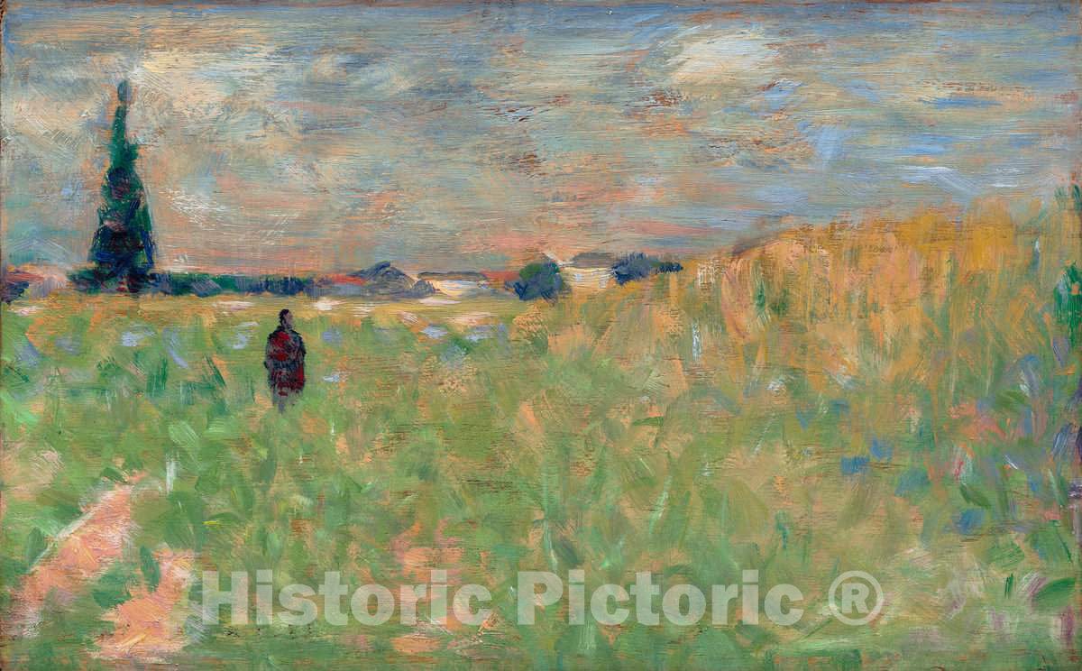 Art Print : Georges Seurat, A Summer Landscape, 1883 - Vintage Wall Art
