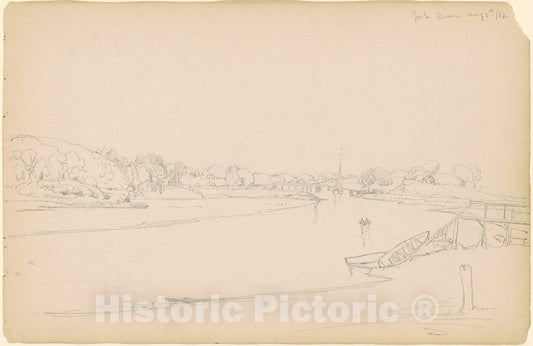 Art Print : Peter Moran, York River, 1882 - Vintage Wall Art