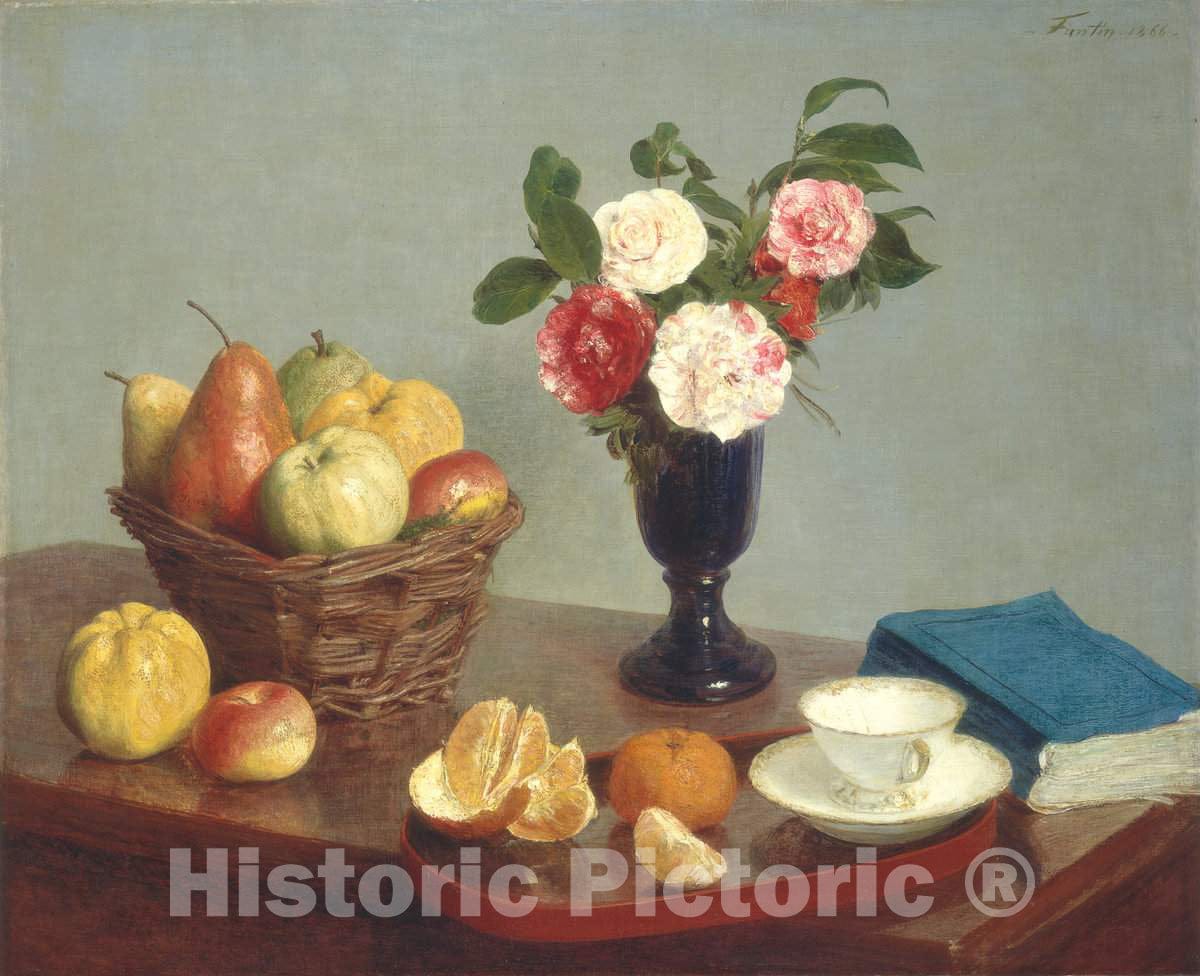 Art Print : Henri Fantin-Latour, Still Life, 1866 - Vintage Wall Art