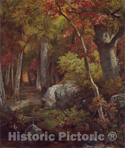 Art Print : William Trost Richards, October, 1863 - Vintage Wall Art