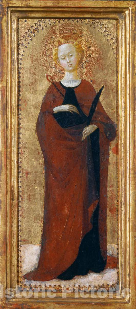 Art Print : Sassetta, Saint Apollonia, c. 1435 - Vintage Wall Art