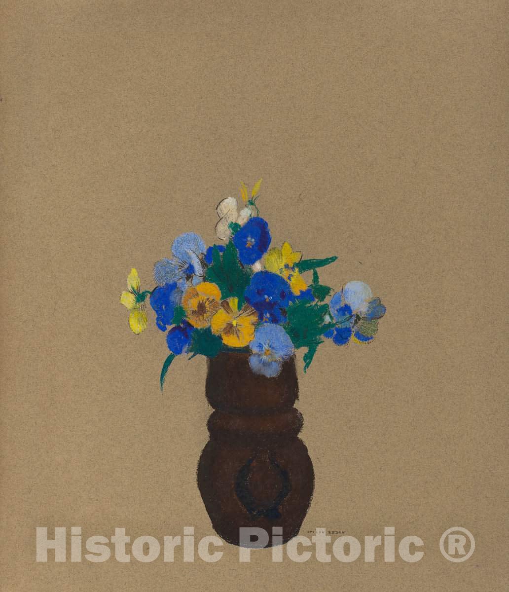Art Print : Odilon Redon, Pansies, c. 1905 - Vintage Wall Art