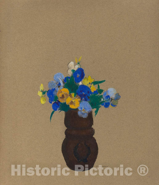 Art Print : Odilon Redon, Pansies, c. 1905 - Vintage Wall Art