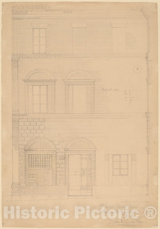 Art Print : John Russell Pope, Siena Brickwork, c. 1896 - Vintage Wall Art
