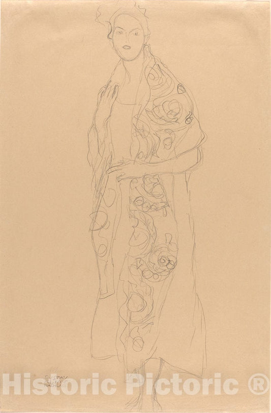 Art Print : Gustav Klimt, Portrait of a Woman, c. 1910 - Vintage Wall Art