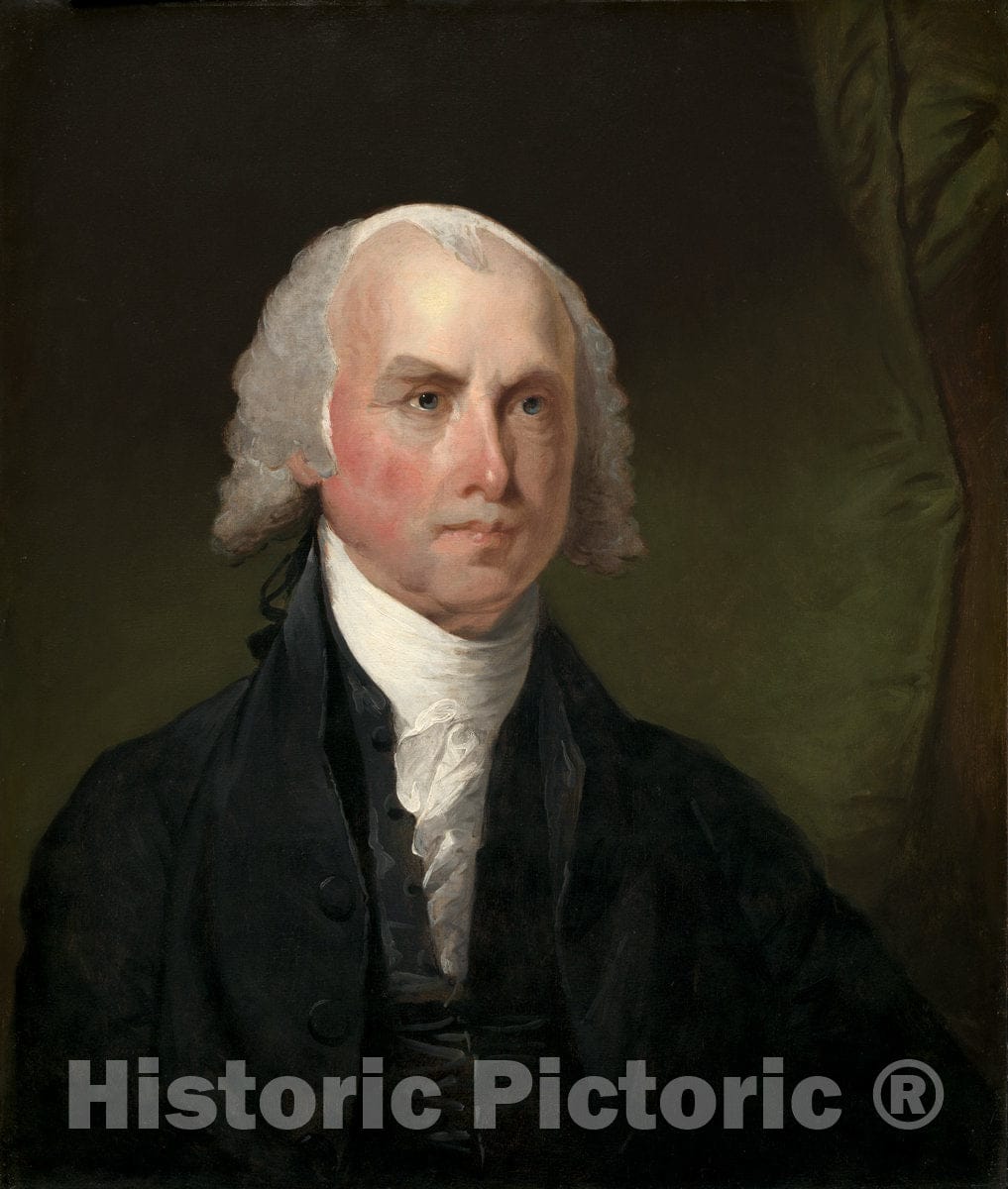 Art Print : Gilbert Stuart, James Madison, c. 1821 - Vintage Wall Art