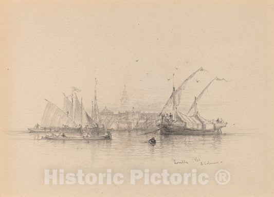 Art Print : Samuel Colman, Seville, 1850 - Vintage Wall Art