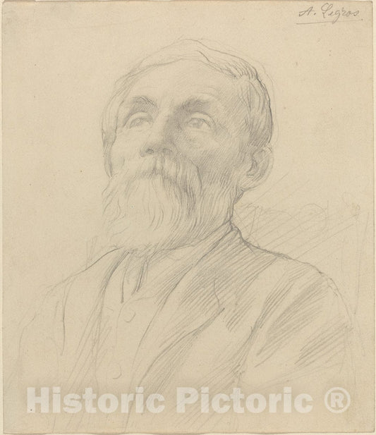 Art Print : Alphonse Legros, Portrait of an Old Man - Vintage Wall Art
