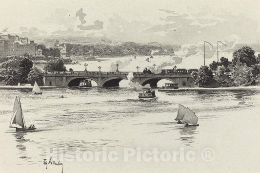 Art Print : Fritz Stoltenberg, Lombardsbrucke, 1893 - Vintage Wall Art
