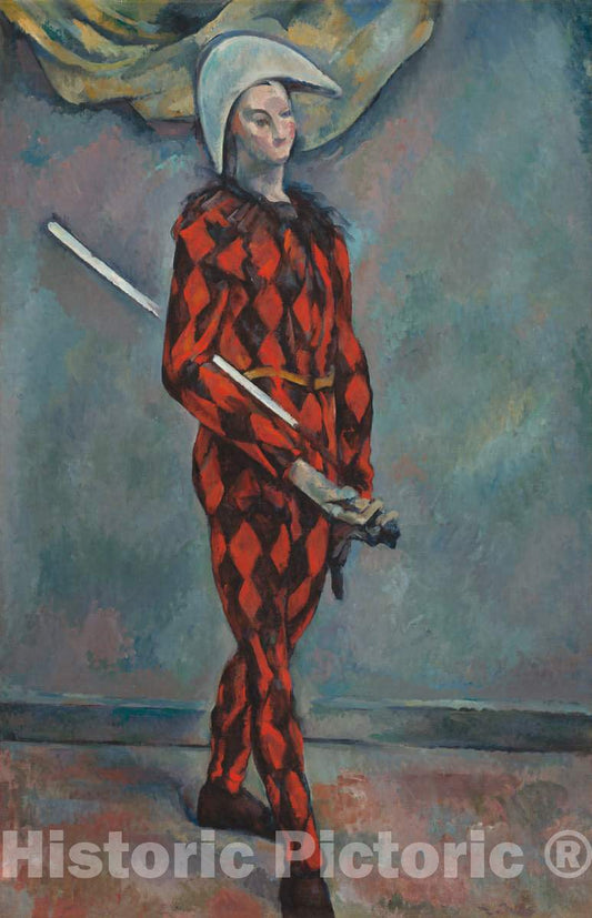Art Print : Paul CÃ©zanne, Harlequin, 1888-1890 - Vintage Wall Art