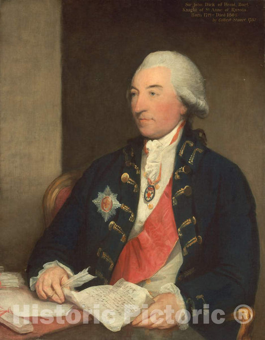 Art Print : Gilbert Stuart, Sir John Dick, 1783 - Vintage Wall Art
