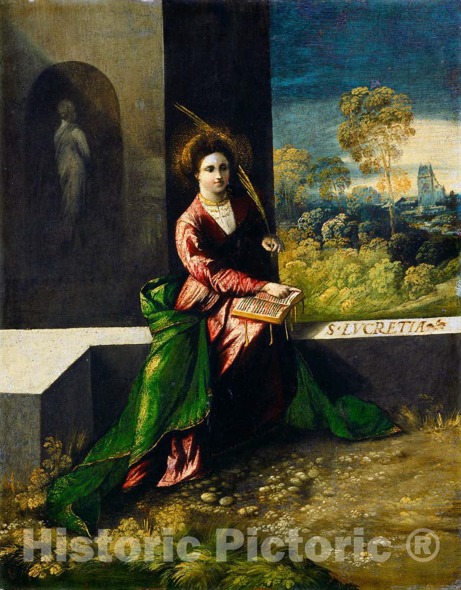 Art Print : Dosso Dossi, Saint Lucretia, c. 1520 - Vintage Wall Art