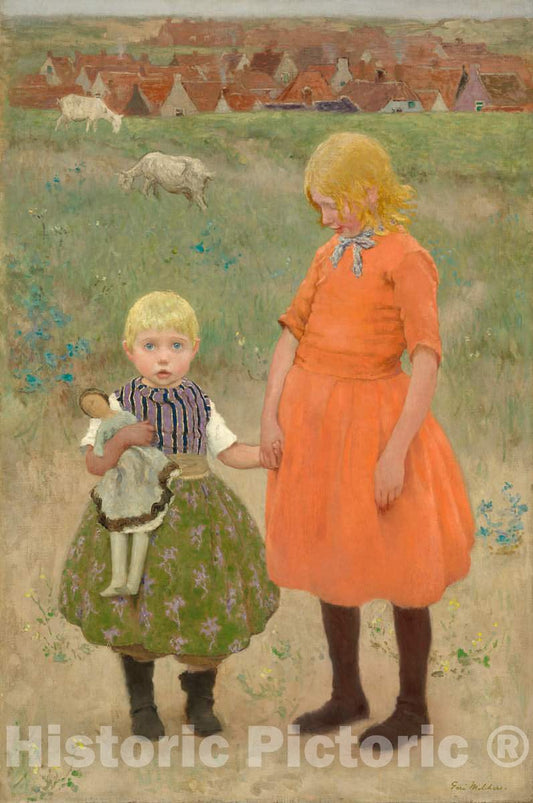 Art Print : Gari Melchers, The Sisters, c. 1895 - Vintage Wall Art