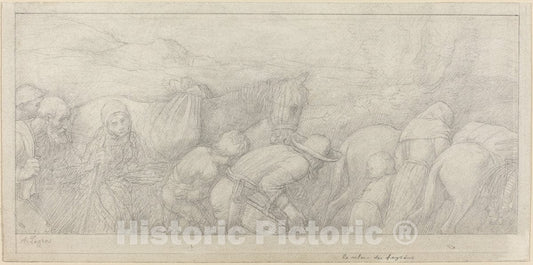Art Print : Alphonse Legros, Return of The Peasants - Vintage Wall Art