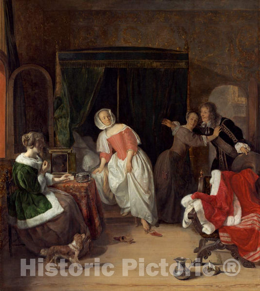 Art Print : Gabriel Metsu, The Intruder, c. 1660 - Vintage Wall Art