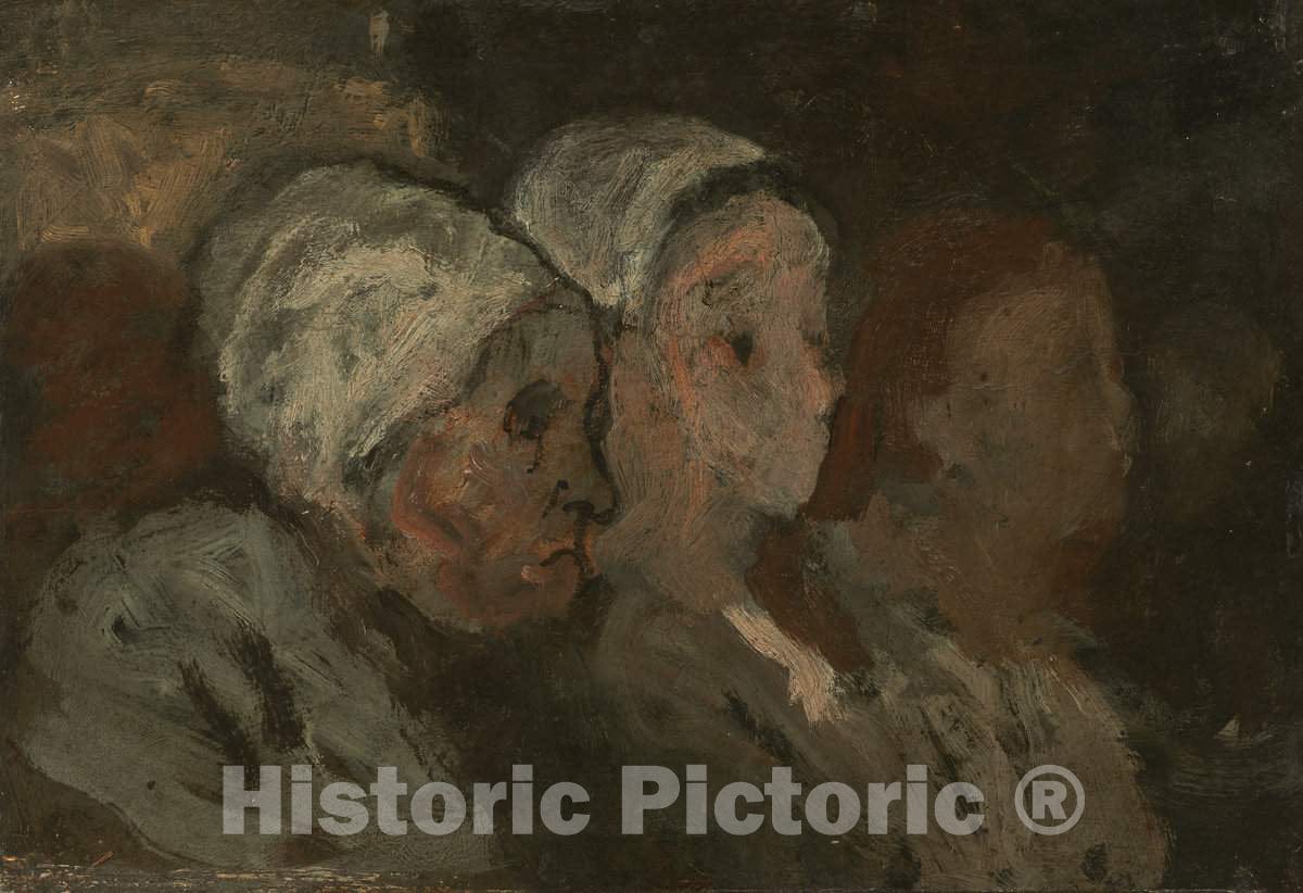 Art Print : HonorÃ© Daumier, in Church, c.1856 - Vintage Wall Art