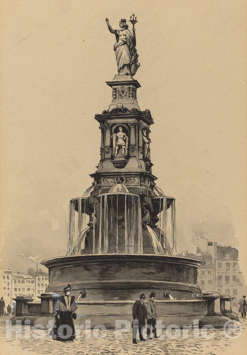 Art Print : Fritz Stoltenberg, Hansa-Brunnen, 1893 - Vintage Wall Art