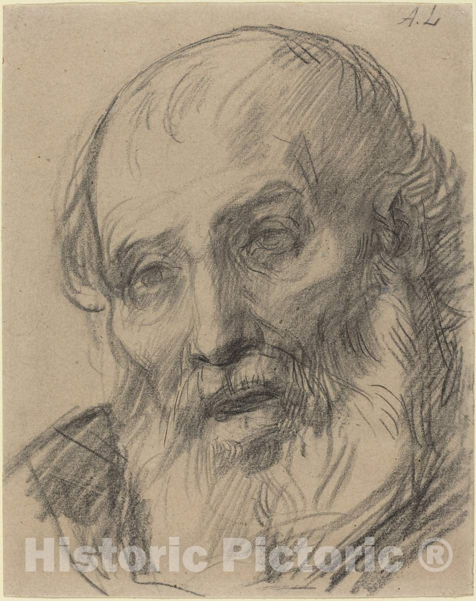 Art Print : Alphonse Legros, Head of an Old Man - Vintage Wall Art
