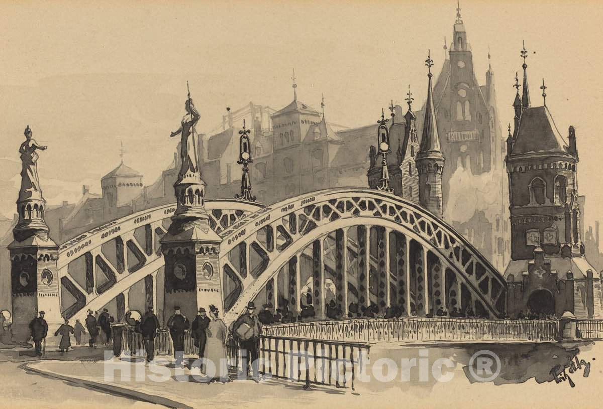 Art Print : Fritz Stoltenberg, Brooksbrucke, 1893 - Vintage Wall Art