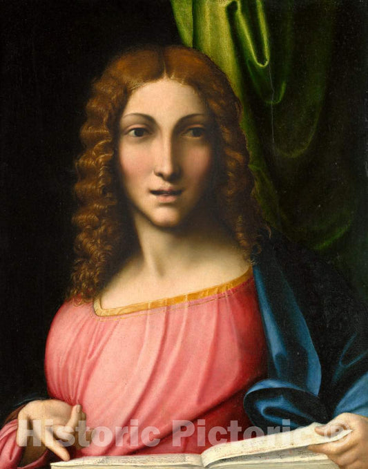 Art Print : Correggio, Salvator Mundi, c. 1515 - Vintage Wall Art