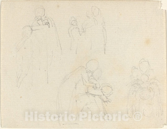 Art Print : John Flaxman, Four Groups of Figures - Vintage Wall Art
