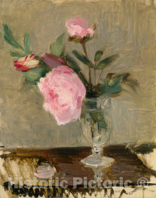 Art Print : Berthe Morisot, Peonies, c. 1869 - Vintage Wall Art