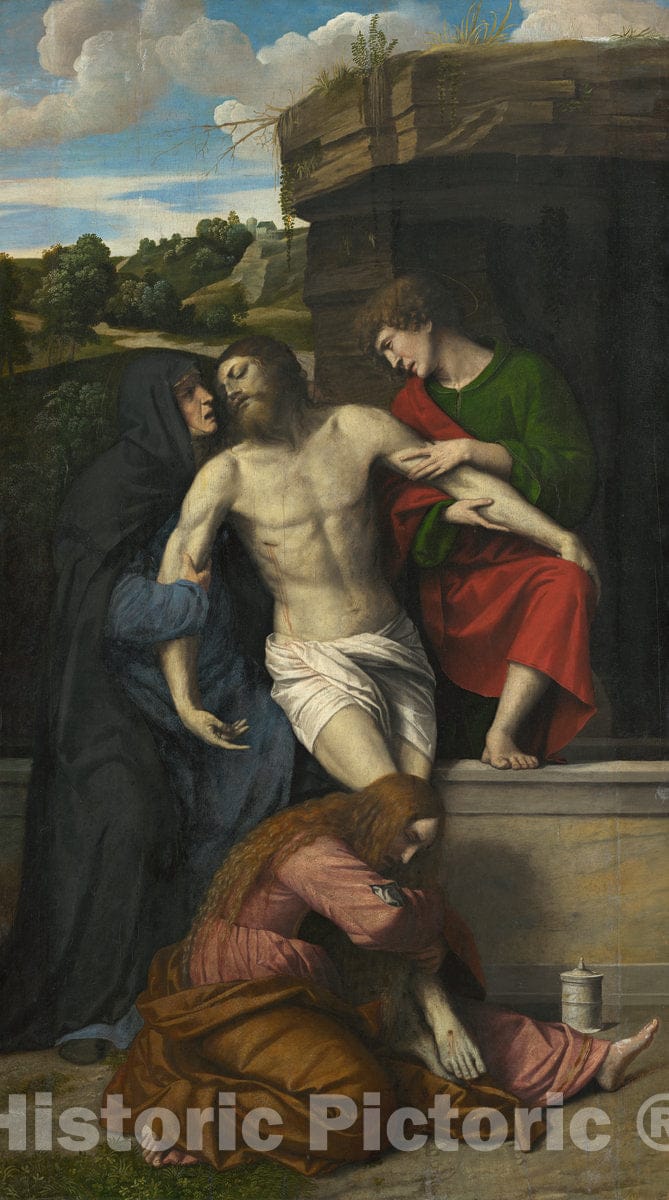 Art Print : Moretto da Brescia, PietÃ , 1520s - Vintage Wall Art