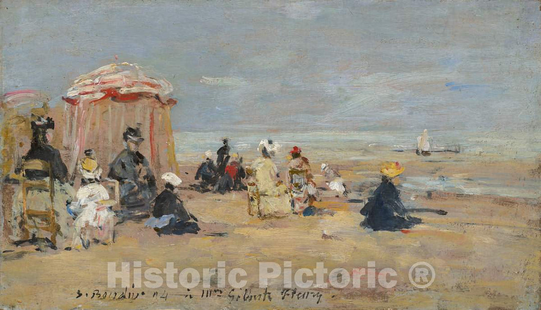 Art Print : EugÃ¨ne Boudin, On The Beach, 1894 - Vintage Wall Art