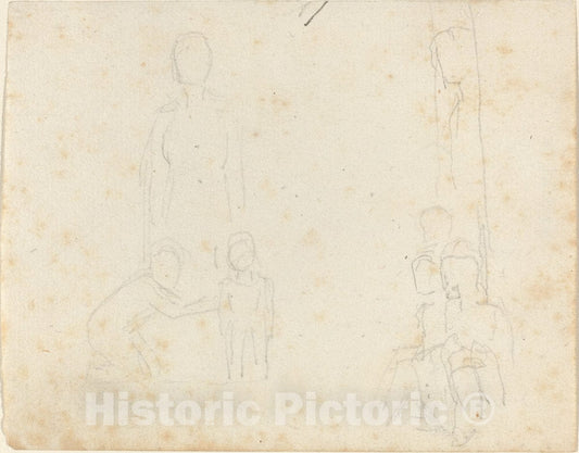 Art Print : John Flaxman, Two Groups of Figures - Vintage Wall Art