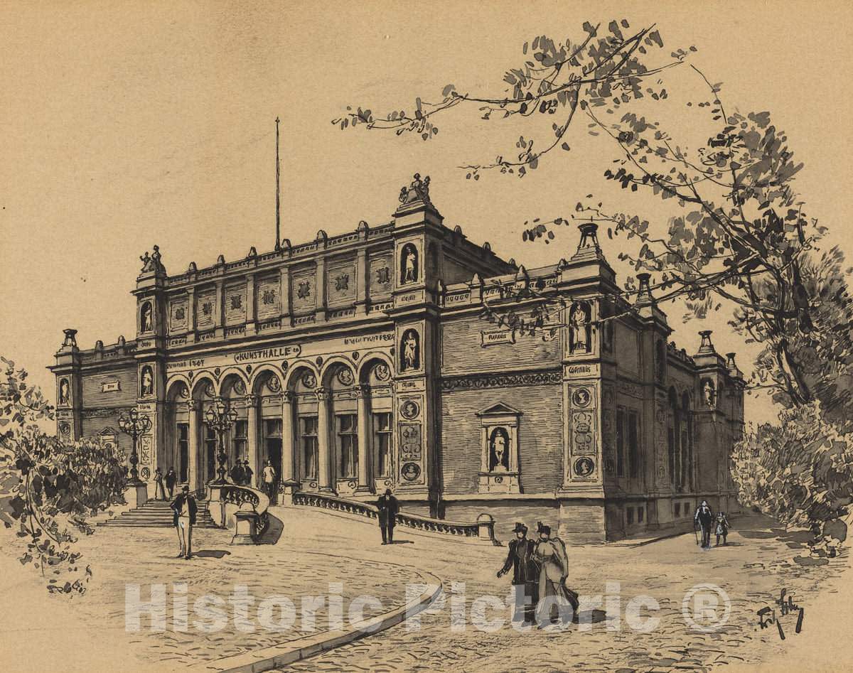 Art Print : Fritz Stoltenberg, Kunsthalle, 1893 - Vintage Wall Art