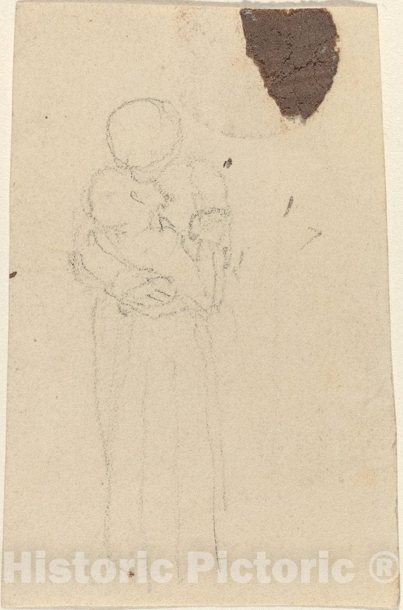 Art Print : John Flaxman, Two Figures Embracing - Vintage Wall Art