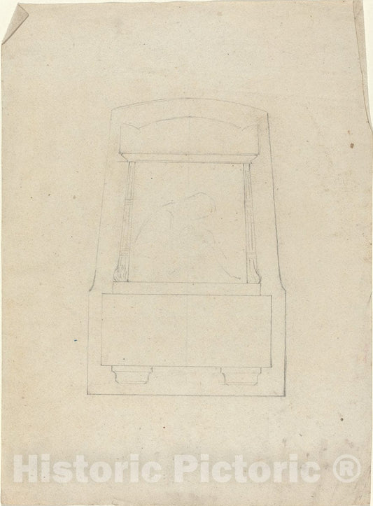 Art Print : John Flaxman, Design for a Monument - Vintage Wall Art