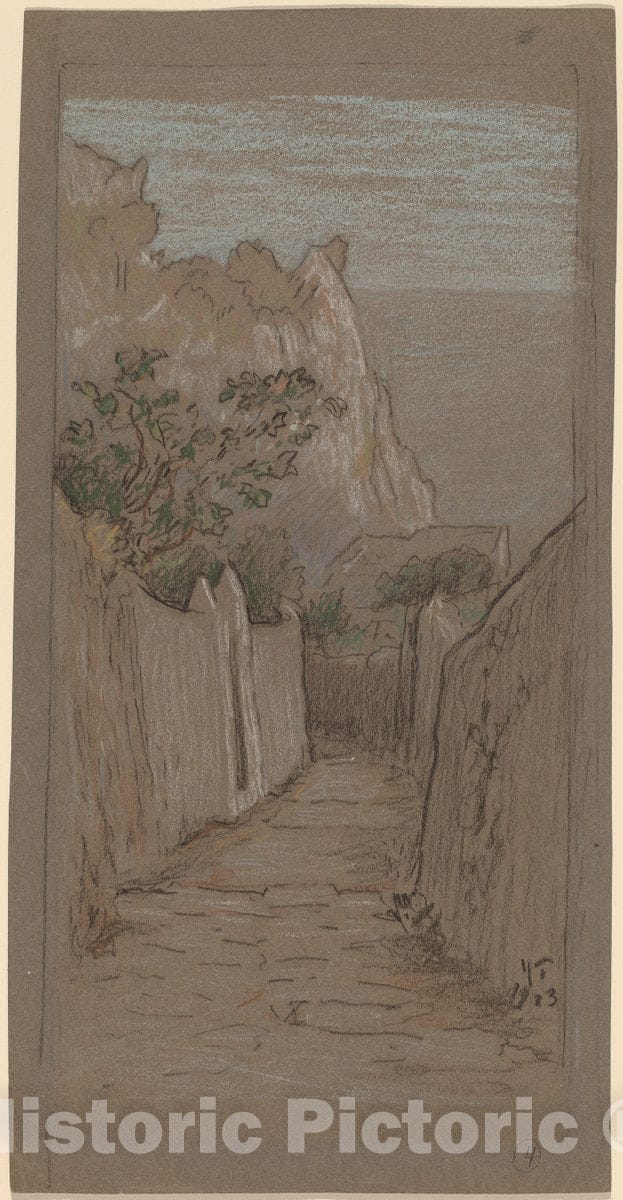 Art Print : Elihu Vedder, Capri, 1913 - Vintage Wall Art