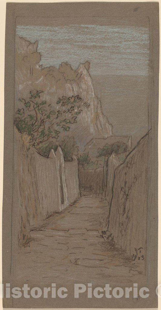 Art Print : Elihu Vedder, Capri, 1913 - Vintage Wall Art