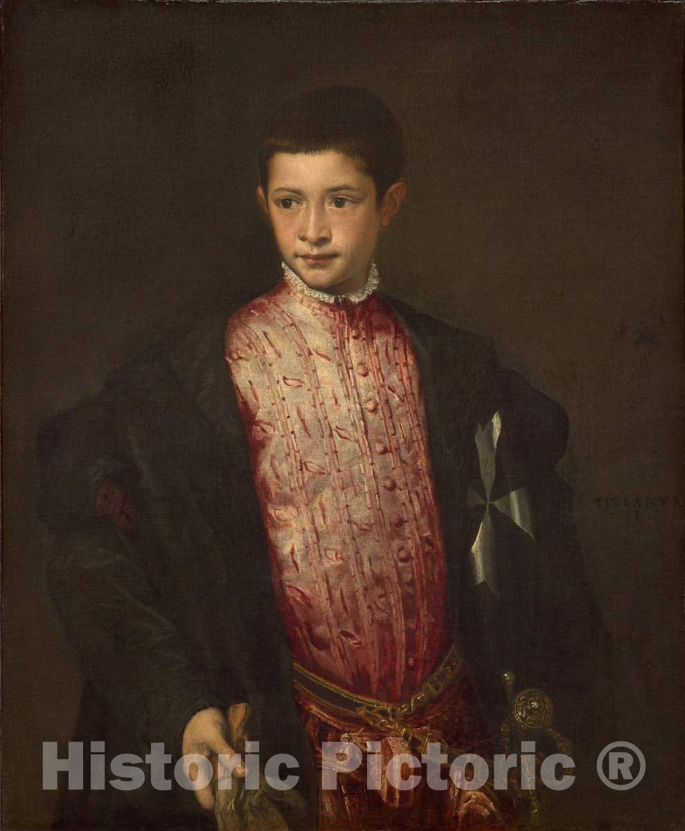 Art Print : Titian, Ranuccio Farnese, 1542 - Vintage Wall Art