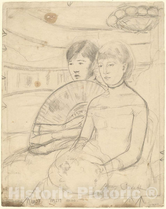 Art Print : Mary Cassatt, The Loge [Recto], 1882 - Vintage Wall Art
