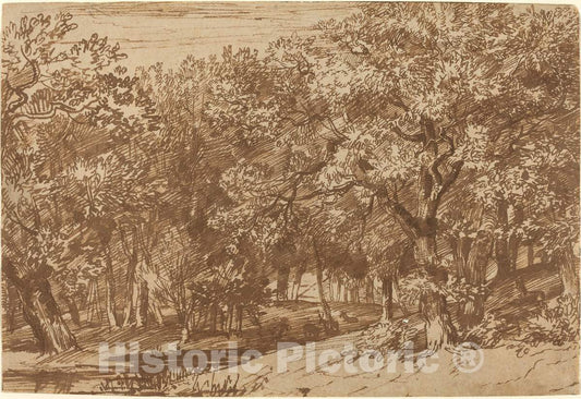 Art Print : Jan Lievens, Deer Park - Vintage Wall Art